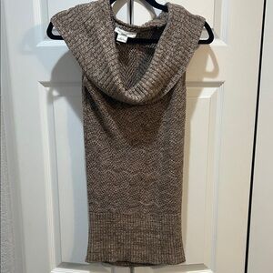 Cozy Brown Knit Cowl Neck Sweater